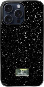 ⁦جراب حماية سواروفسكي بتصميم لامع ومرصع بالكريستال الماسي والجليتر البراق والورود، متوافق مع موبايل ايفون pro max 15 (6.7 بوصة)، غطاء واقي رفيع جدا وخفيف الوزن، مضاد للصدمات ومقاوم للخدش⁩ - الصورة ⁦4⁩