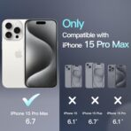 ⁦جراب مغناطيسي رفيع وشفاف لموبايل ايفون 15 برو ماكس 6.7 بوصة متوافق مع خاصية ماج سيف ومضاد للاصفرار حماية من الدرجة العسكرية [مغناطيس قوي رقم 1]  لون أسود⁩ - الصورة ⁦2⁩