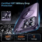 ⁦جراب مغناطيسي لموبايل ايفون 16 برو 6.3 انش متوافق مع ماج سيف غطاء ممتص للصدمات مضاد اطار بولي يوريثين حراري غير لامع بلون سادة ظهر شفاف للخدش⁩ - الصورة ⁦3⁩