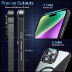 ⁦جراب مغناطيسي رفيع وشفاف لموبايل ايفون 15 برو ماكس 6.7 بوصة متوافق مع خاصية ماج سيف ومضاد للاصفرار حماية من الدرجة العسكرية [مغناطيس قوي رقم 1]  لون أسود⁩ - الصورة ⁦3⁩