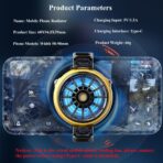 ⁦مبرد الموبايل  dla6 - مروحة تبريد شبه موصل بمشبك خلفي للألعاب / والبث المباشر للتيك توك ومدونات الفيديو، تدعم الهواتف الذكية بعرض 58-98 ملم، هاتف ذكي، 8 دبابيس⁩ - الصورة ⁦5⁩