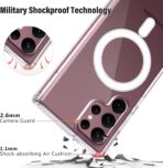 ⁦جراب شفاف لموبايل سامسونج جالاكسي S22، متوافق مع شحن ماج سيف، جراب رفيع للغاية وواقي كامل مضاد للصدمات (جالاكسي S22، شفاف)⁩ - الصورة ⁦5⁩