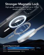 ⁦جراب حماية كلاسيكي شفاف لموبايل آيفون 16 برو متوافق مع ماج سيف، جراب حماية مغناطيسي لموبايل آيفون 16 برو (شفاف)⁩ - الصورة ⁦3⁩
