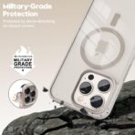 ⁦جراب مغناطيسي لموبايل ايفون 15 برو (متوافق مع ماج سيف) (حماية من السقوط من الدرجة العسكرية) رفيع وشفاف غير لامع ومضاد للصدمات مع مضاد لبصمات الاصابع اطار ملون⁩ - الصورة ⁦6⁩