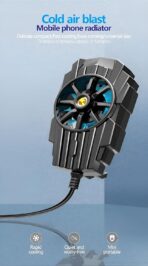 ⁦مروحة تبريد للموبايل G6 بمنفذ USB، مبرد للألعاب 5 فولت لتبديد الحرارة مع كابل بطول 1 م، أسود⁩ - الصورة ⁦3⁩