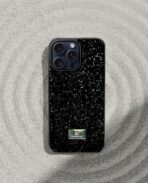 ⁦جراب حماية سواروفسكي بتصميم لامع ومرصع بالكريستال الماسي والجليتر البراق والورود، متوافق مع موبايل ايفون pro max 15 (6.7 بوصة)، غطاء واقي رفيع جدا وخفيف الوزن، مضاد للصدمات ومقاوم للخدش⁩ - الصورة ⁦3⁩