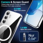 ⁦جراب حماية شفاف  لموبايل سامسونج جالاكسي A16 شبكة الجيل الخامس 5G/ 4G [متوافق مع ماج سيف] [مغناطيس قوي] [مضاد للاصفرار] جراب حماية مغناطيسي رفيع ممتص للصدمات وخفيف الوزن ومتين⁩ - الصورة ⁦6⁩