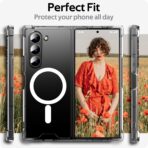 ⁦جراب حماية مغناطيسي شفاف ومتوافق مع تقنية ماج سيف لموبايل سامسونج جالاكسي Z فولد 6 رفيع جدًا ومضاد للاصفرار والخدوش من البولي كربونات الصلب⁩ - الصورة ⁦7⁩