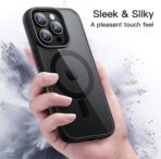 ⁦جراب حماية خلفي مغناطيسي لموبايل آيفون 16 برو ماكس [متوافق مع الشحن اللاسلكي] [مقاوم للصدمات بدرجة عسكرية] ، جراب موبايل خلفي شفاف رفيع لموبايل آيفون 16 برو ماكس (لون أسود)⁩ - الصورة ⁦7⁩