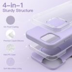 ⁦جراب حماية سيليكون لموبايل آيفون 12/12 برو 6.1 بوصة ، جراب حماية لكامل الجسم بملمس حريري ناعم، تصميم مضاد للصدمات مع بطانة من المايكروفايبر⁩ - الصورة ⁦5⁩