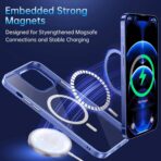 ⁦جراب مغناطيسي شفاف كريستالي لموبايل ايفون 12 برو ماكس 6.7 بوصة ماج سيف [لا يصفر] [حماية عسكرية] [مغناطيس قوي رقم 1]⁩ - الصورة ⁦5⁩