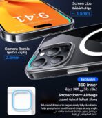 ⁦جراب حماية مغناطيسي متوافق مع خاصية ماج سيف مضاد للاصفرار وشفاف للغاية للحماية من الصدمات بتصميم رفيع للغاية ومتين لموبايل آيفون آبل 12 برو ماكس⁩ - الصورة ⁦5⁩