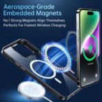 ⁦جراب مغناطيسي رفيع وشفاف لموبايل ايفون 14 برو ماكس 6.7 بوصة متوافق مع ماج سيف ومضاد للاصفرار حماية من الدرجة العسكرية [مغناطيس قوي رقم 1]⁩ - الصورة ⁦6⁩