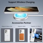 ⁦جراب حماية مغناطيسي شفاف لموبايل سامسونج جالاكسي S21 الترا شبكة الجيل الخامس 5G متوافق مع تقنية ماج سيف، جراب حماية بتصميم عسكري مضاد للصدمات لموبايل سامسونج S21 الترا⁩ - الصورة ⁦5⁩