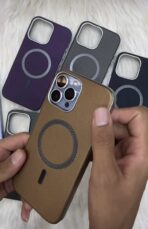 ⁦جراب  iPhone 11 Pro Max، جراب هاتف MagSafe من الجلد والسيليكون قوي مقاوم للصدمات، جراب نحيف للغاية مع بطانة داخلية لمنع ظهر هاتفك من الخدوش، يدعم الشحن اللاسلكي، حماية شديدة التحمل ومضاد للخدش⁩ - الصورة ⁦3⁩