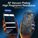 ⁦شاشة حماية Joy Room من الزجاج المقوى  Privacy بتغطية كاملة 2.5D وحافة سوداء لموبايل ايفون 14 برو من جوي روم، موديل JR-P04⁩ - الصورة ⁦9⁩