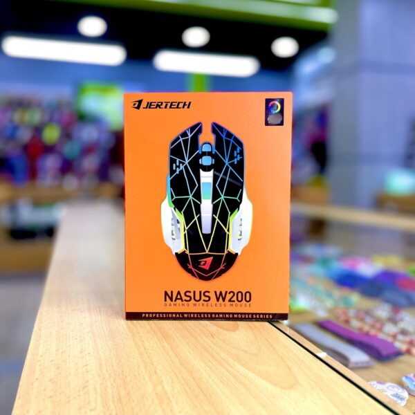 ماوس لاسلكي Nasus Gaming Rgb W200 مزود بمستشعر دقة للالعاب 2400 نقطة لكل بوصة .
