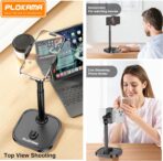 ⁦حامل جوال وتابلت لسطح الطاولة DT-80 من بلوكاما - حامل دوار 360 درجة قابل للتعديل للعرض بدون استخدام اليدين والبث المباشر والاستخدام المكتب⁩ - الصورة ⁦8⁩