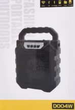 ⁦مكبر صوت صغير قابل للحمل يعمل بالبلوتوث، طراز D004W ومزود بقرص على شكل حرف U ويقبل بطاقة - لون اسود⁩ - الصورة ⁦3⁩