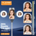 ⁦عصا سيلفي PLOKAMA K9 PRO 4 في 1، حامل ثلاثي القوائم، قابلة للتمديد، مزودة بتقنية البلوتوث، مع حامل ثلاثي القوائم وجهاز تحكم عن بعد للتصوير الفوتوغرافي والتدوين بالفيديو عبر الهاتف المحمول⁩ - الصورة ⁦2⁩