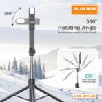 ⁦حامل ثلاثي القوائم PLOKAMA K10 LED Bluetooth Selfie Broadcast Stick 4 في 1 LED Remote 200 سم مع إضاءة تعبئة قابلة لإعادة الشحن⁩ - الصورة ⁦4⁩