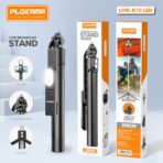 ⁦حامل ثلاثي القوائم PLOKAMA K10 LED Bluetooth Selfie Broadcast Stick 4 في 1 LED Remote 200 سم مع إضاءة تعبئة قابلة لإعادة الشحن⁩ - الصورة ⁦3⁩