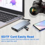 ⁦محول ZERO 10IN1 تايب سي إلى HDTV بدقة 4K مع LAN وVGA وصوت وUSB3.0×3 وفتحات SD وTF⁩ - الصورة ⁦8⁩