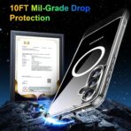 ⁦جراب حماية شفاف لموبايل سامسونج جالاكسي S23 Fe (6.4 بوصة)، متوافق مع ماج سيف وحماية من الدرجة العليا جوانب شفافة ومنسوجة ، جراب مغناطيسي لهاتف جالاكسي S23 FE من ميفيجنو، شفاف⁩ - الصورة ⁦4⁩