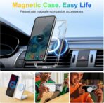 ⁦جراب حماية شفاف لموبايل سامسونج جالاكسي S23 Fe (6.4 بوصة)، متوافق مع ماج سيف وحماية من الدرجة العليا جوانب شفافة ومنسوجة ، جراب مغناطيسي لهاتف جالاكسي S23 FE من ميفيجنو، شفاف⁩ - الصورة ⁦5⁩