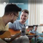 ⁦جرين ليون ميكروفون مزدوج GM-80X 3 في 1، شاشة LED، 3 مستويات الغاء الضوضاء، نطاق نقل 20 متر، عمر بطارية 5 ساعات، بطارية ميكروفون 65mAh، وقت استجابة منخفض للغاية، راس لايتنينج/USB A/USB-C⁩ - الصورة ⁦6⁩