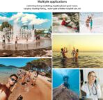 ⁦جراب بحر  مقاوم للماء شنطة موبايل  جافة متوافقة مع ايفون 15 برو ماكس 14 13 12 11 XS XR X 8 7 6 SE S وجالكسي S23 S22 الترا S21 S20 حتى انش أسود عبوة من قطعتين البولي بروبلين⁩ - الصورة ⁦6⁩