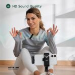 ⁦جرين ليون ميكروفون مزدوج GM-76X 3 في 1، نطاق نقل 20 متر، عمر بطارية 5 ساعات، بطارية ميكروفون 65mAh، وضع الصدى، جودة صوت HD، وقت استجابة منخفض للغاية، رأس لايتنينج/USB-C/USB-A - اسود⁩ - الصورة ⁦7⁩