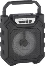 ⁦مكبر صوت صغير قابل للحمل يعمل بالبلوتوث، طراز D004W ومزود بقرص على شكل حرف U ويقبل بطاقة - لون اسود⁩ - الصورة ⁦5⁩