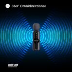 ⁦جرين ليون ميكروفون مزدوج GM-80X 3 في 1، شاشة LED، 3 مستويات الغاء الضوضاء، نطاق نقل 20 متر، عمر بطارية 5 ساعات، بطارية ميكروفون 65mAh، وقت استجابة منخفض للغاية، راس لايتنينج/USB A/USB-C⁩ - الصورة ⁦8⁩