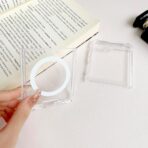 ⁦جراب حماية شفاف مغناطيسي لموبايل سامسونج جالاكسي Z فليب 5 بنمط محفظة كروت متوافق مع ماج سيف والشاحن اللاسلكي، جراب شفاف مضاد للصدمات والسقوط ومضاد للاصفرار  (سامسونج جالاكسي Z فليب 5)⁩ - الصورة ⁦5⁩