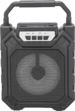 مكبر صوت صغير قابل للحمل يعمل بالبلوتوث، طراز D004W ومزود بقرص على شكل حرف U ويقبل بطاقة - لون اسود