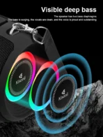 ⁦Kisonli مكبر صوت محمول كيسونلي Q28 بقدرة 10 واط مع إضاءة RGB⁩ - الصورة ⁦3⁩