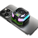 مبرد الهاتف المحمول Funcooler JS86 بتقنية الذكاء الاصطناعي، تحكم في درجة الحرارة بثلاثة مستويات، حامل مزدوج في واحد (مشبك/مغناطيس)، متوافق مع الهواتف مقاس 6.5 بوصة، تبريد أشباه الموصلات منخفض الضوضاء.