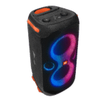 ⁦مكبر صوت بارتي بوكس 110 JBL من هارمان، محمول يعمل بالبلوتوث مع جهوري قابل للتعديل، عرض ضوئي ديناميكي، وقت تشغيل 12 ساعة، مقاوم للرذاذ IPX4، مدخلات جيتار وميكروفون (160 واط، أسود)⁩ - الصورة ⁦8⁩