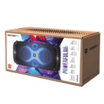 ⁦مكبر صوت بارتي بوكس 110 JBL من هارمان، محمول يعمل بالبلوتوث مع جهوري قابل للتعديل، عرض ضوئي ديناميكي، وقت تشغيل 12 ساعة، مقاوم للرذاذ IPX4، مدخلات جيتار وميكروفون (160 واط، أسود)⁩ - الصورة ⁦7⁩