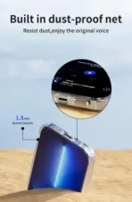 ⁦جراب شفاف من إيفو لهاتف آيفون 15 برو ماكس، حماية من السقوط بدرجة عسكرية، زوايا واقية هوائية ماصة للصدمات، مقاوم للاصفرار، ظهر أكريليك صلب، مقاوم للخدش،⁩ - الصورة ⁦5⁩