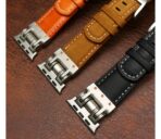⁦سوار معصم متين من الجلد بتصميم ميكا لساعة Apple Watch⁩ - الصورة ⁦3⁩