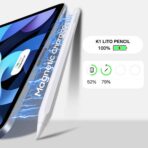 ⁦ليتو - قلم ستايلس (P1) - رفض راحة اليد، امتصاص مغناطيسي، 140 مللي أمبير/ساعة، لجهاز آيباد - أبيض.⁩ - الصورة ⁦3⁩