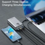 ⁦باور بانك سلكي يسيدو YP47 بمنفذين USB-A بقوة 22.5 وات + منفذ PD Type-C بقوة 20 وات، 20000 مللي امبير ، 3 منفذ - رمادي⁩ - الصورة ⁦2⁩