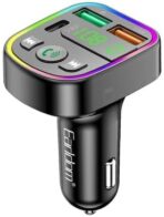 ⁦جهاز ارسال اف ام ومشغل ام بي 3 وشاحن سيارة يرلدوم M85، بلوتوث، USB، 3.1A 2 منفذ USB متوافق مع الموبايلات⁩ - الصورة ⁦3⁩