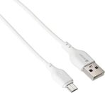 ⁦كابل USB A الى Micro USB 2.1 امبير بطول 1 متر لون ابيض BU-C12⁩ - الصورة ⁦2⁩