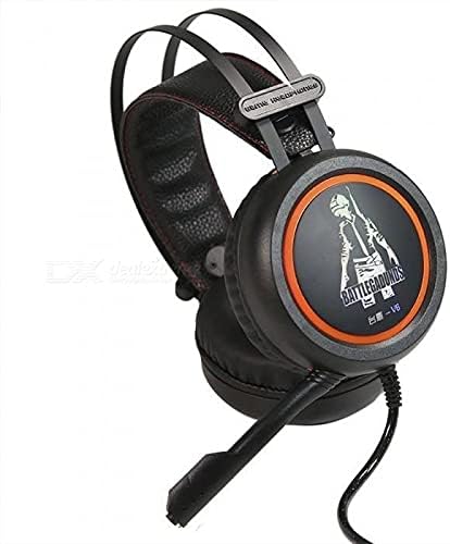 سماعة العاب بابجي باتل جراوندز V6 للالعاب بمنفذ USB 3.5 ملم واضاءة LED للكمبيوتر