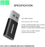 ⁦محول VDENMENV يو اس بي الى نوع سي للشحن ونقل البيانات DU13 .⁩ - الصورة ⁦7⁩