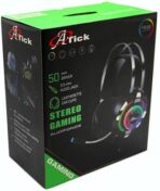 ⁦سماعة Atick A900 للألعاب والكمبيوتر والإكس بوكس ,مع ميكروفون احترافي, خاصية إلغاء الضوضاء ,تصميم فريد ووسائد مريحة للأذن ,مناسبة للارتداء لفترات طويلة دون الشعور بألم .⁩ - الصورة ⁦7⁩