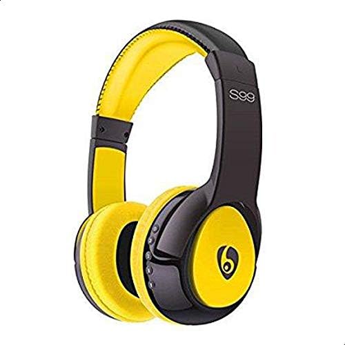 سماعة بلوتوث، سماعات رأس لاسلكية S99 V4.0 مع ميكروفون وسماعات أذن قابلة للتعديل لمعظم الهواتف والأجهزة اللوحية وجميع الأجهزة التي تدعم تقنية البلوتوث (أصفر) - تدعم بطاقة TF وراديو FM وبطارية قابلة لإعادة الشحن .